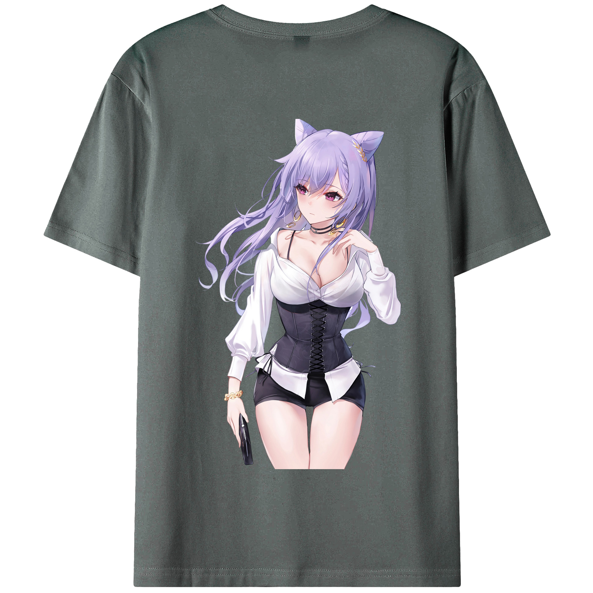 げんし神 刻晴 こくせい genshin Kokusei 綿100％半袖Tシャツ（背面プリント）